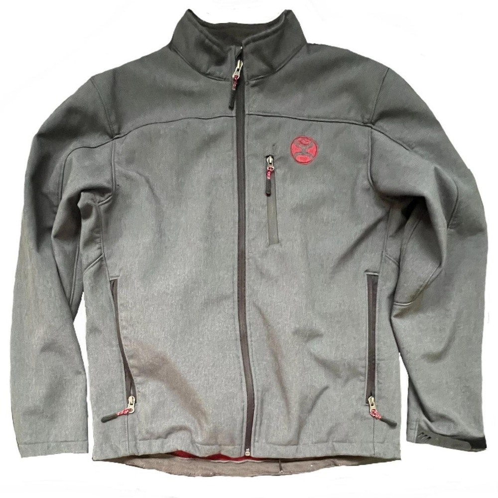 Hooey All-Around Softshell Jacket Gray Fleece Lined Full Zip HJ006HTGY Small
